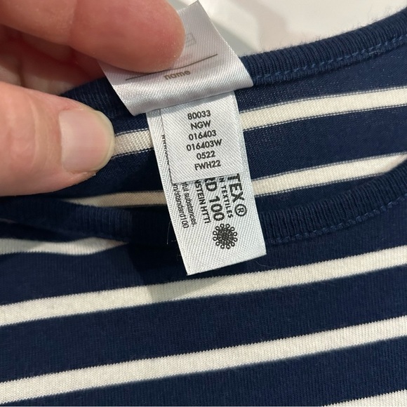 Hanna Andersson NAVY STRIPE WOODLAND HOLIDAY MIXIE PLAYDRESS DRESS Size 8 - Picture 4 of 6